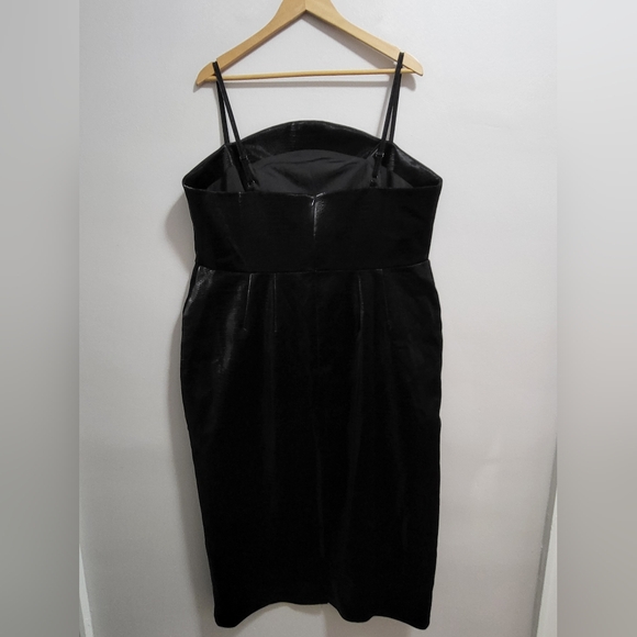 Eloquii NWT Black Crocodile Texture Sheath Midi Dress Size 18 - Picture 2 of 10